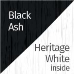 Black Ash on Heritage White