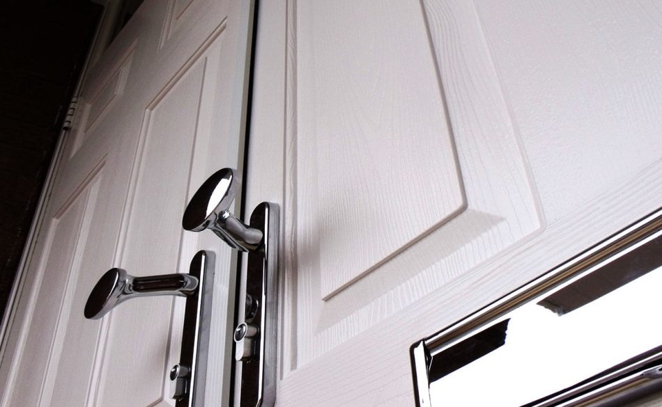 Double white composite front door