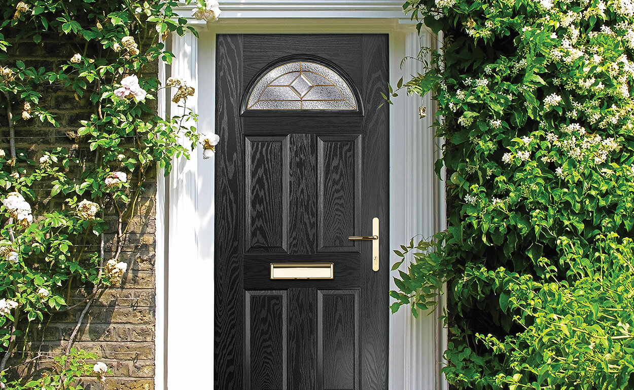 Front composite black door