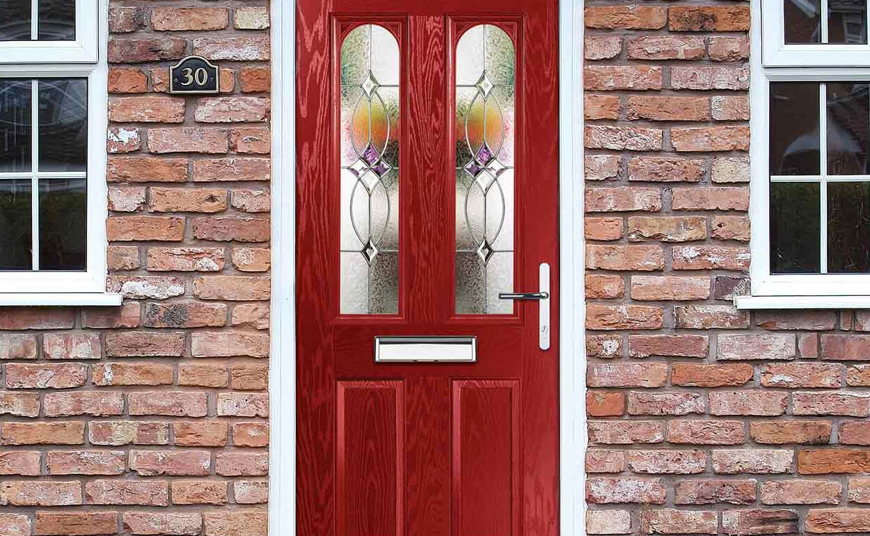 Red composite front door